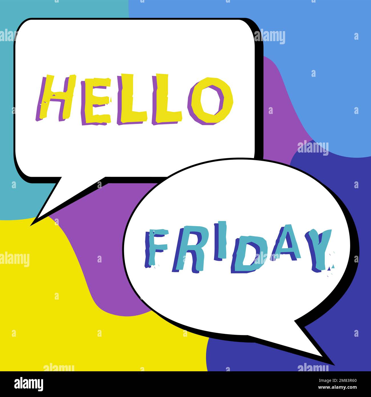 Cartello di testo con la scritta Hello Friday. Business Concept saluti il  venerdì perché è la fine della settimana lavorativa Foto stock - Alamy