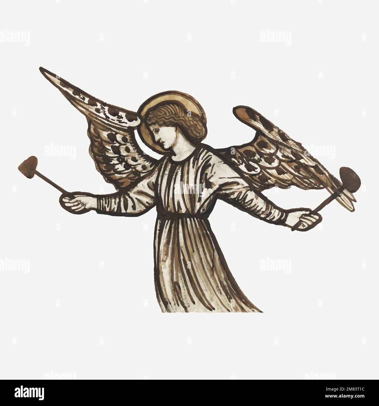 Angel illustrazione vettoriale, remixata da opere di Sir Edward Coley Burne&ndash;Jones Illustrazione Vettoriale