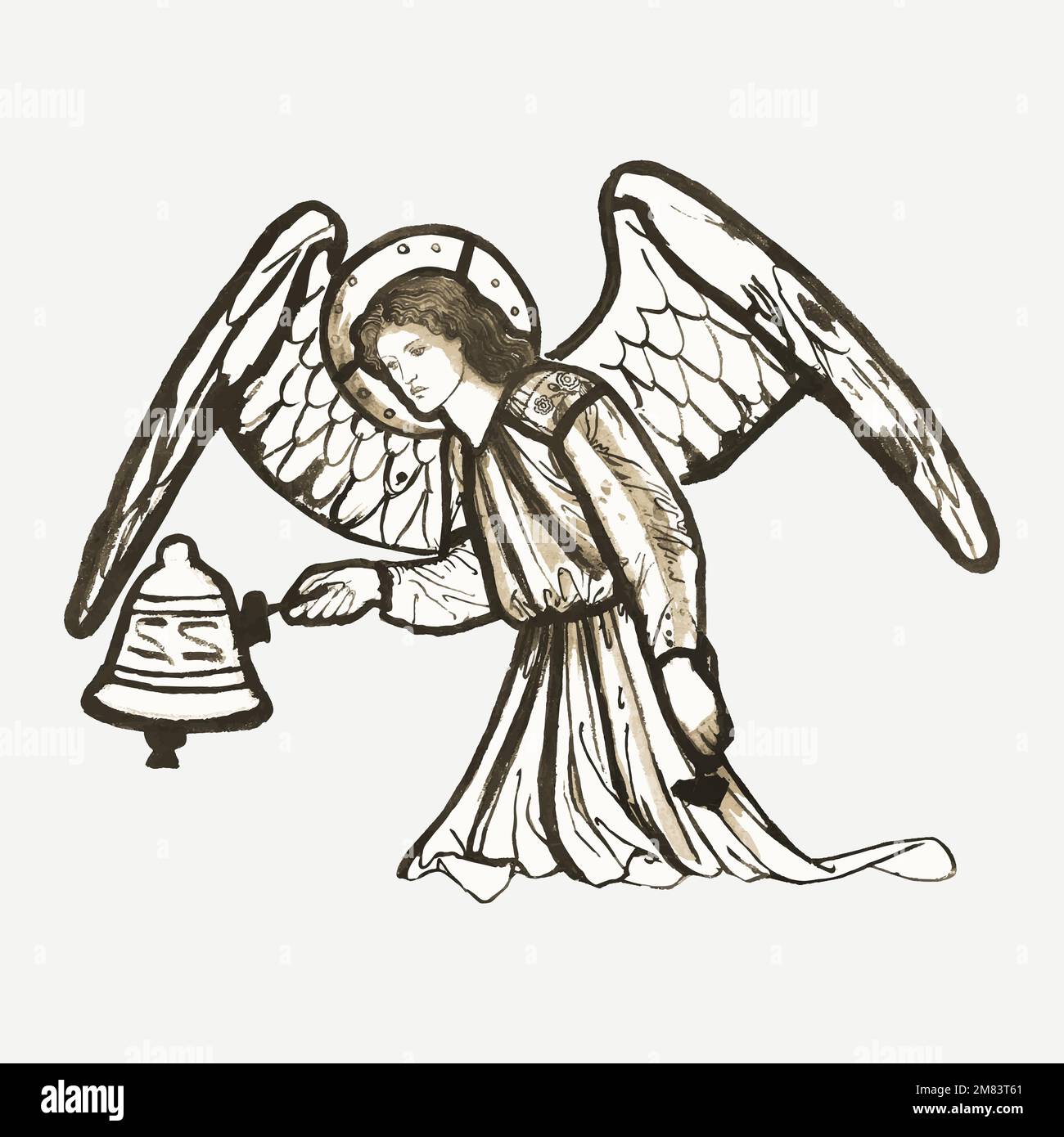 Angel illustrazione vettoriale, remixata da opere di Sir Edward Coley Burne&ndash;Jones Illustrazione Vettoriale