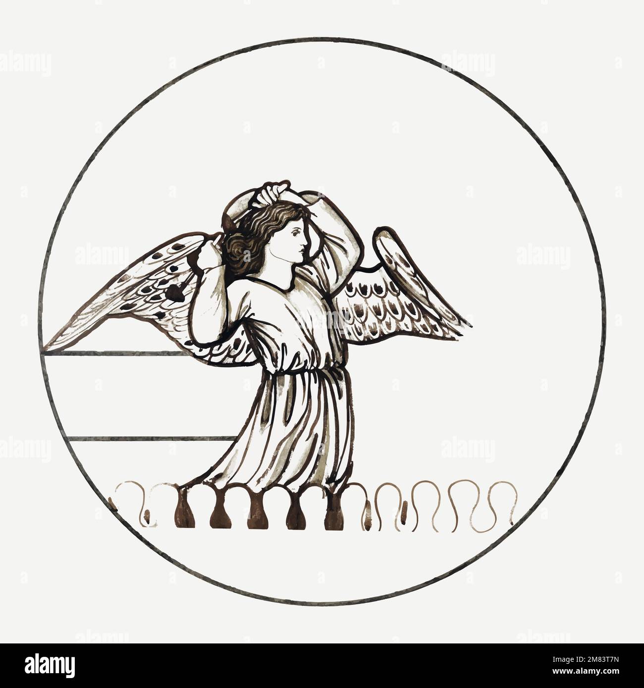 Angel illustrazione vettoriale, remixata da opere di Sir Edward Coley Burne&ndash;Jones Illustrazione Vettoriale