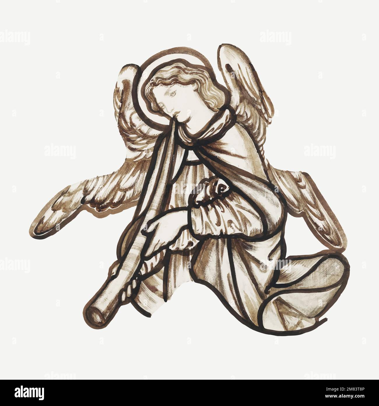 Angel illustrazione vettoriale, remixata da opere di Sir Edward Coley Burne&ndash;Jones Illustrazione Vettoriale