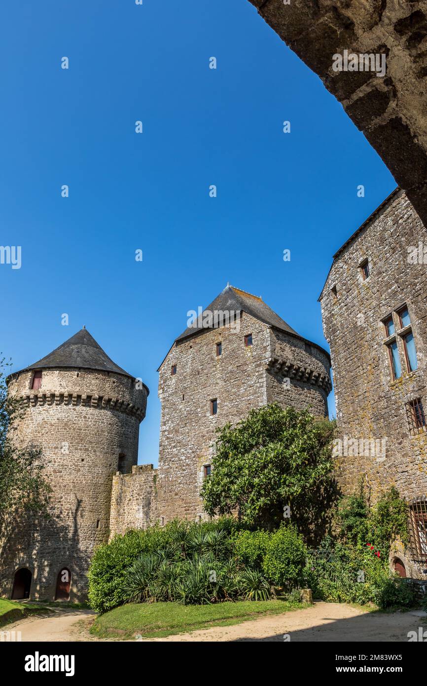 CASTELLO FORTIFICATO DI LASSAY, LASSAY LES CHATEAUX, (53) MAYENNE, PAYS DE LA LOIRE Foto Stock