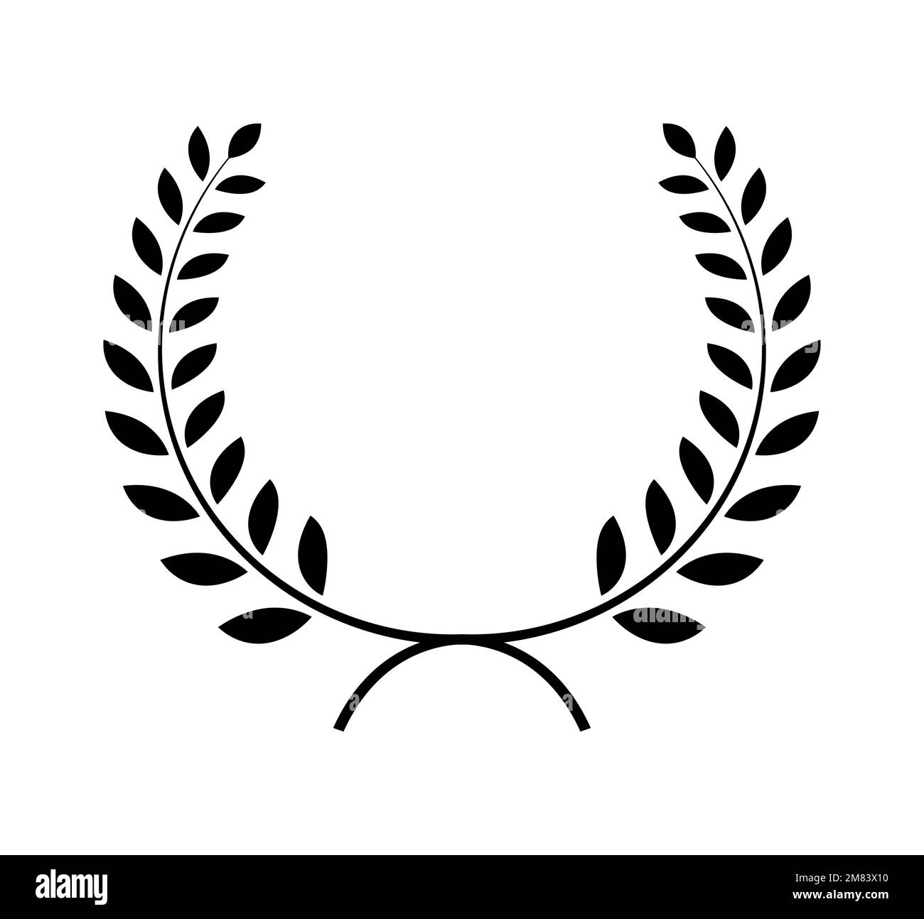 Laurel Wreath icona vettoriale simbolo di vittoria isolato Illustrazione Illustrazione Vettoriale