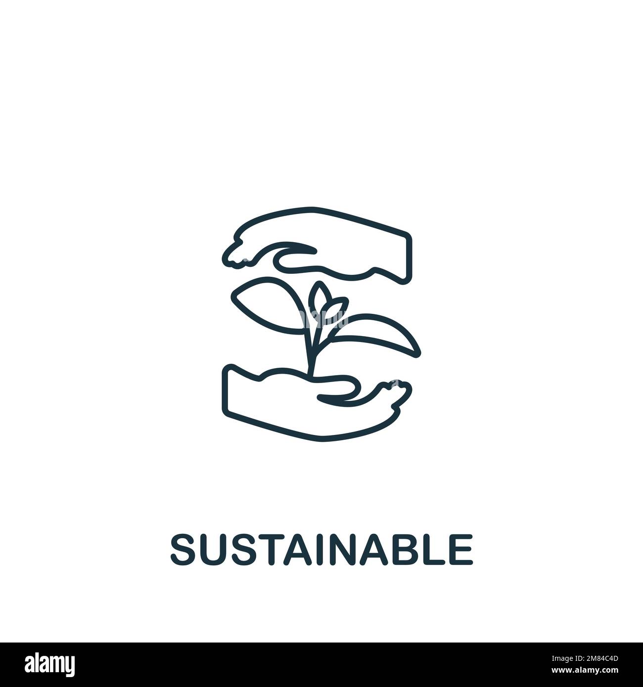 Icona sostenibile. Icona monocromatica Simple Sustainability per modelli, web design e infografiche Illustrazione Vettoriale