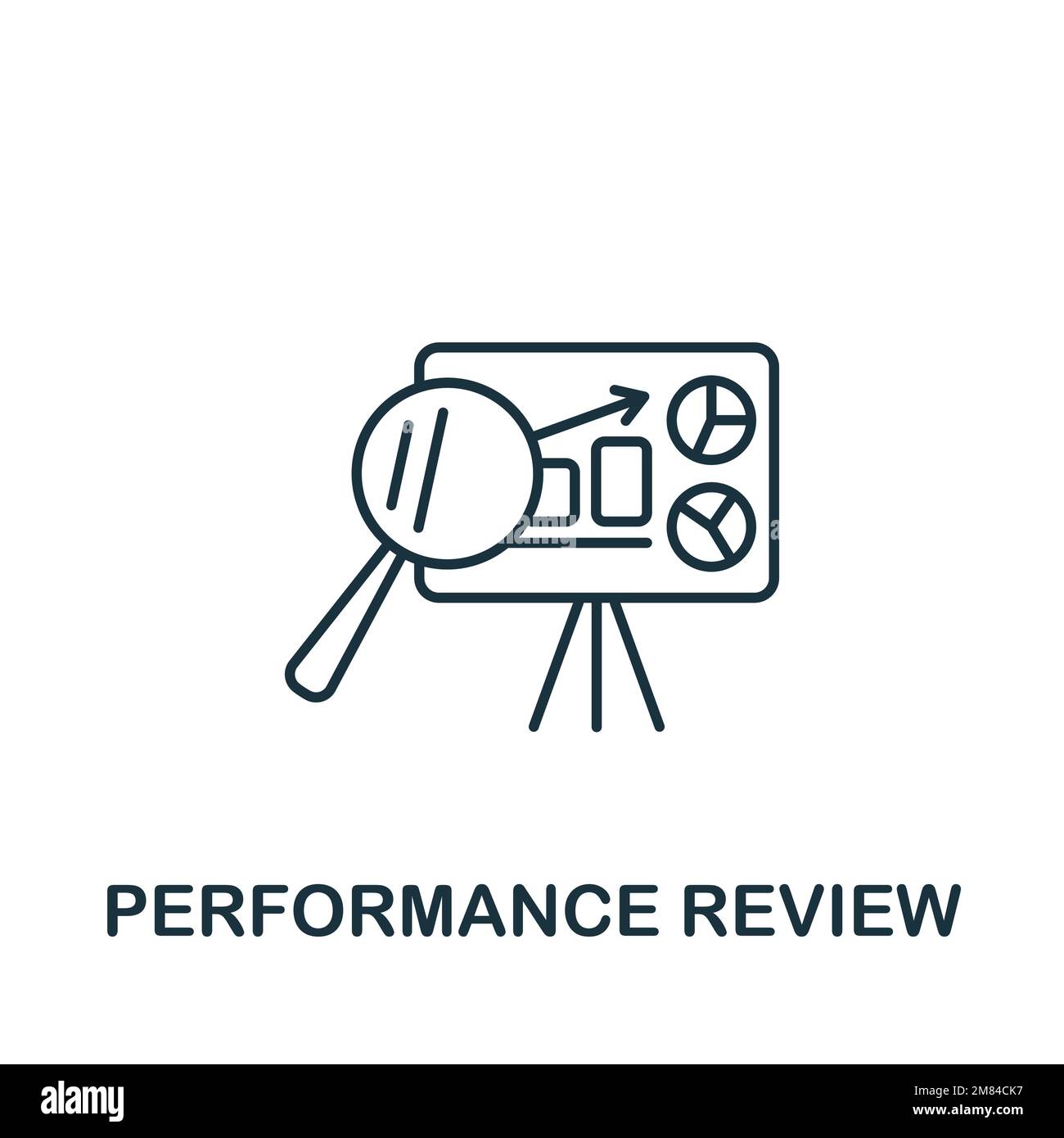 Icona Performance Review (Revisione prestazioni). Icona monocromatica Simple Talent Development per modelli, web design e infografiche Illustrazione Vettoriale