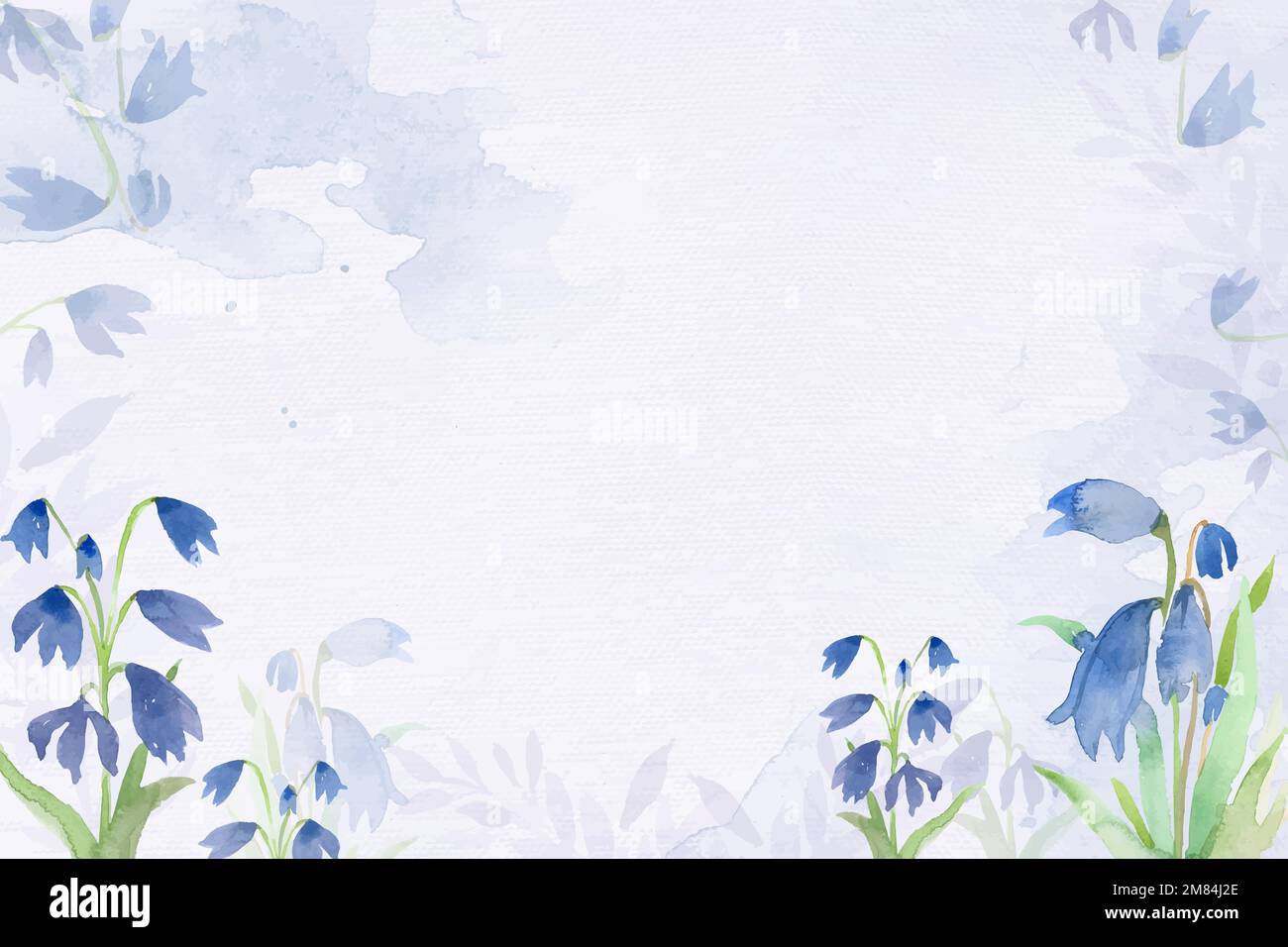 Primo vettore di fondo di scilla fiore in acquerello blu stagione invernale Illustrazione Vettoriale