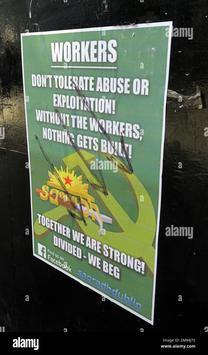 SaoradhDublin poster, dal Partito Repubblicano rivoluzionario, Eire, Irlanda Foto Stock