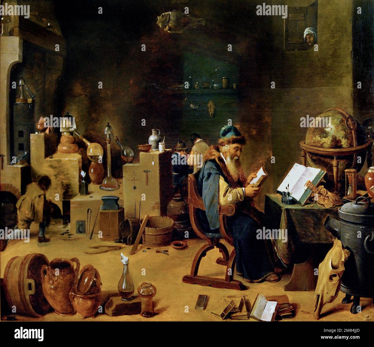 Alchemist 1639 di David Teniers (II), 1610-1690. Anversa , Belgio, Fiammingo, Foto Stock