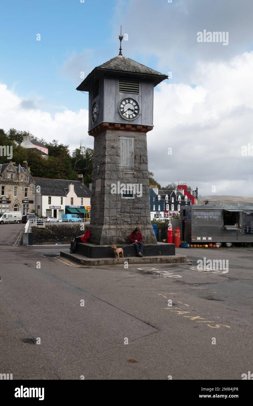 Torre dell'Orologio, Tobermory, Isola di Mull, Scozia, Regno Unito Foto Stock
