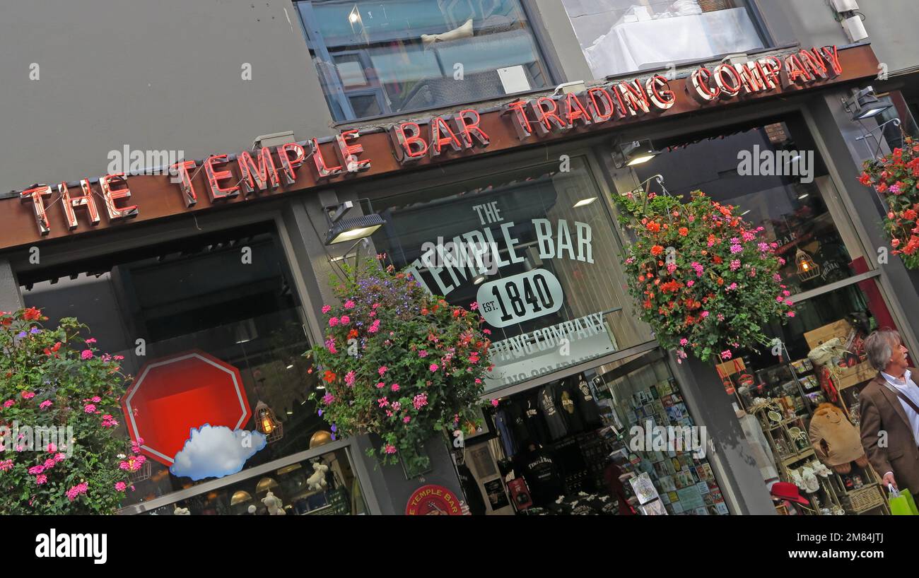 Il negozio Temple Bar Trading Company, il complesso commerciale, i souvenir di Dublino 2, D02 KF86, Eire, Irlanda Foto Stock