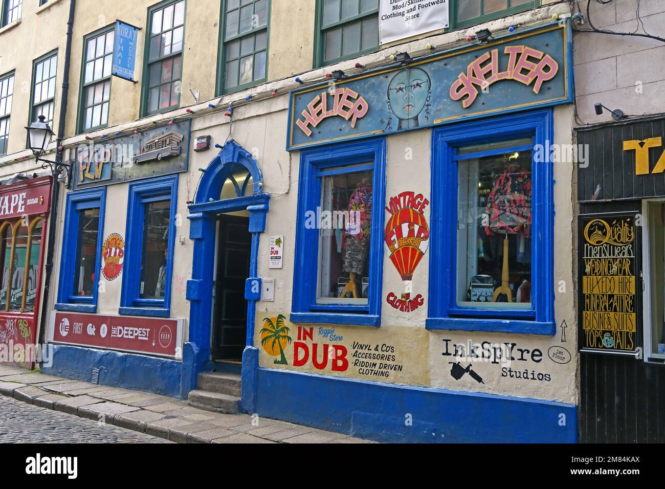 Flip & Helter Skelter, negozio InkSpYre, 4 Fownes Street Upper, Temple Bar, Dublin 2, Eire, Irlanda, D02 Y798 Foto Stock