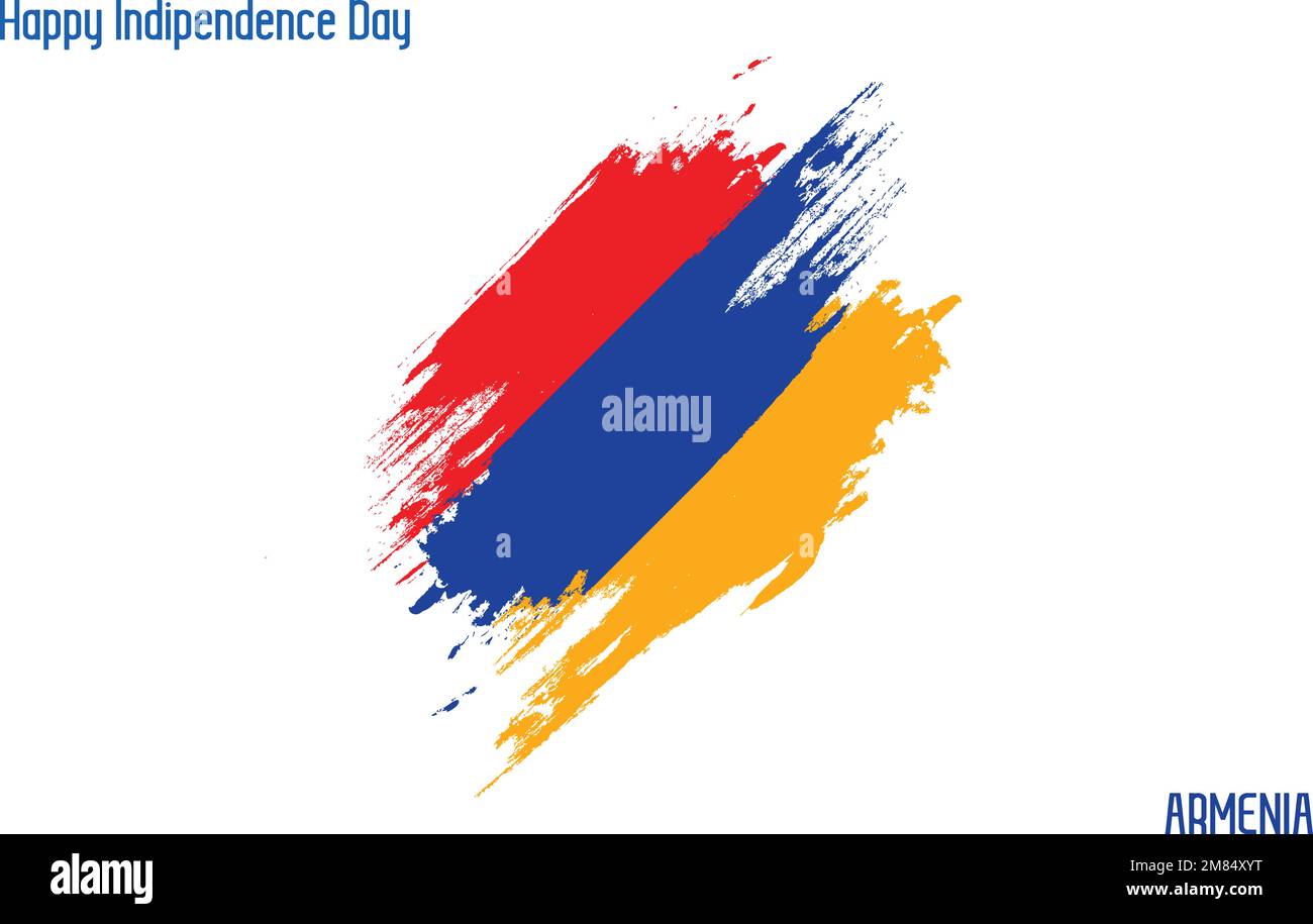 Armenia National Flag Grunge Brush Stroke Vecctor Design Flag of Armenia Illustrazione Vettoriale
