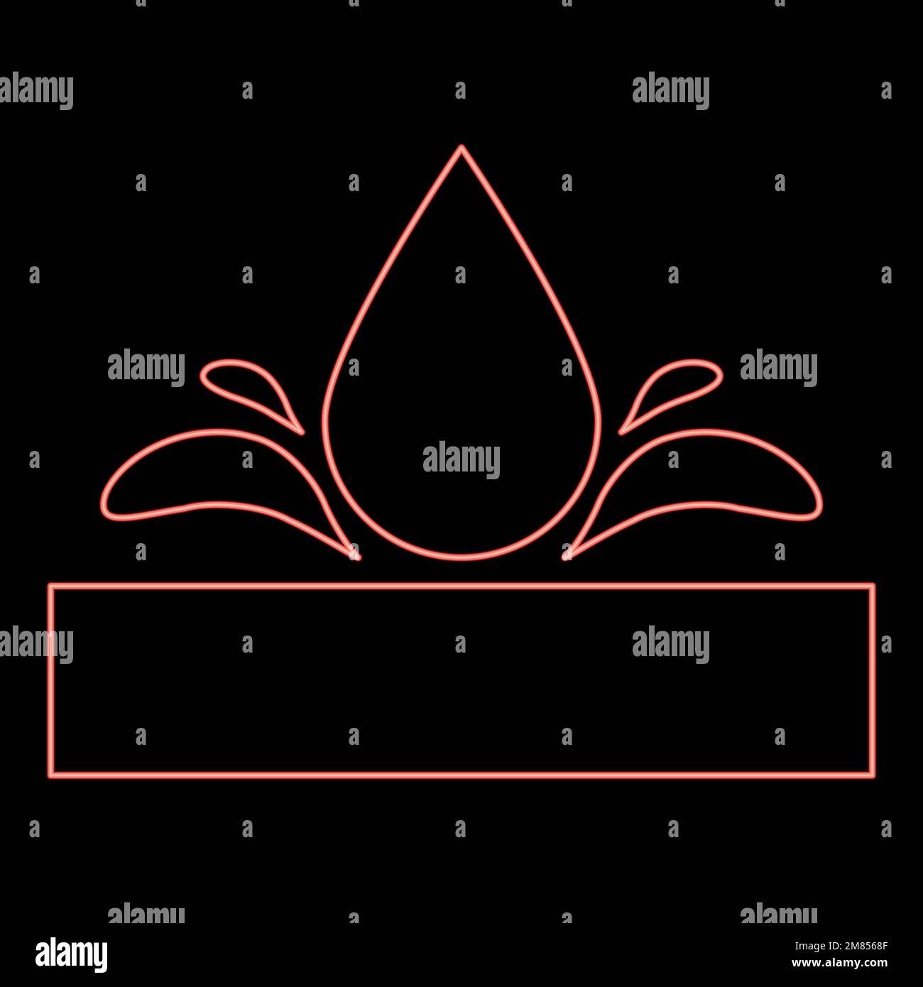 Neon impermeabile caduta di superficie resistente all'acqua che spinge fuori fondazione tessuto impermeabile protezione da bagnato materiale idrofobico vettore di colore rosso Illustrazione Vettoriale