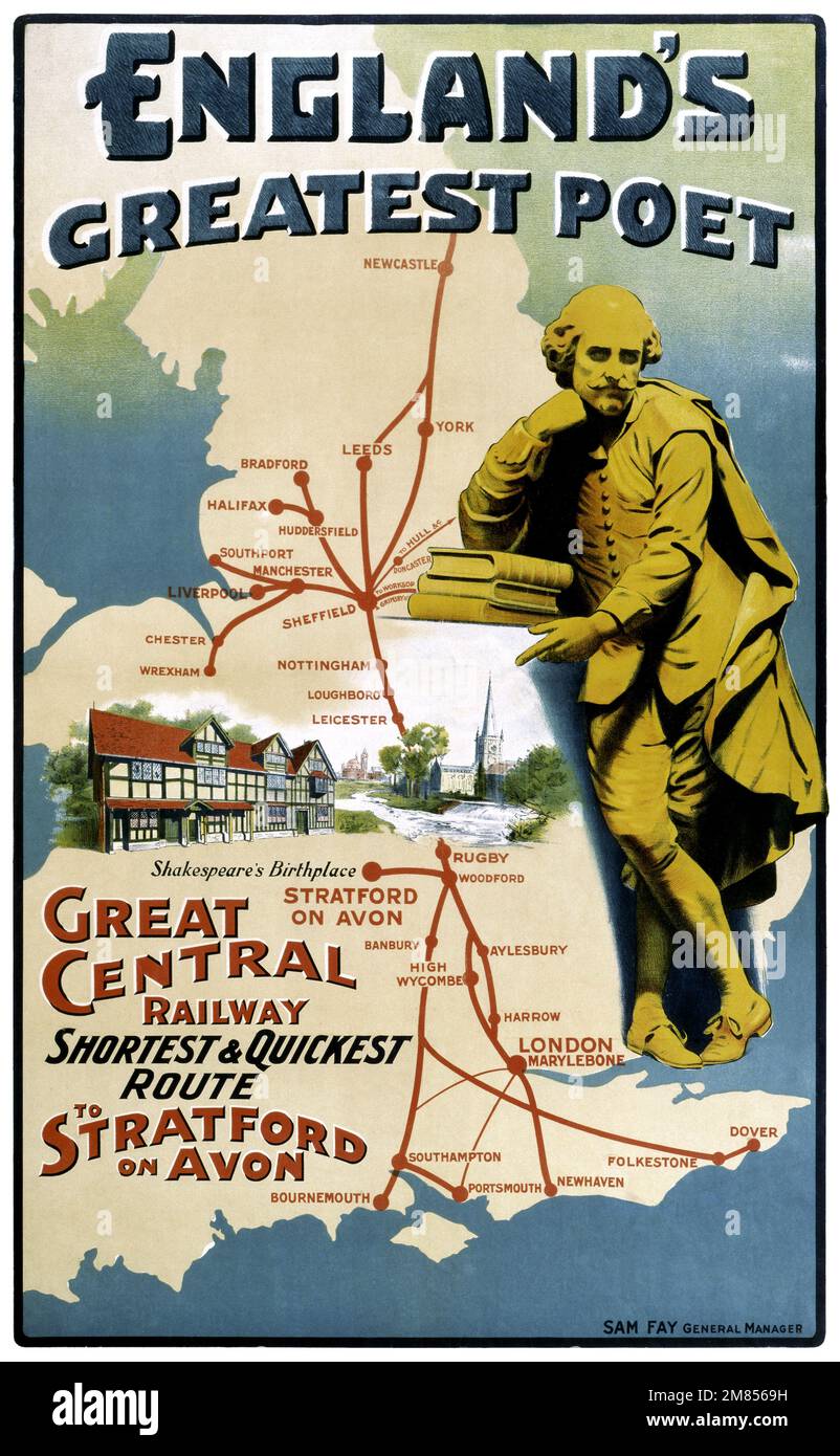 Il più grande poeta d'Inghilterra. Artista sconosciuto. Poster pubblicato nel 1912 nel Regno Unito. Foto Stock