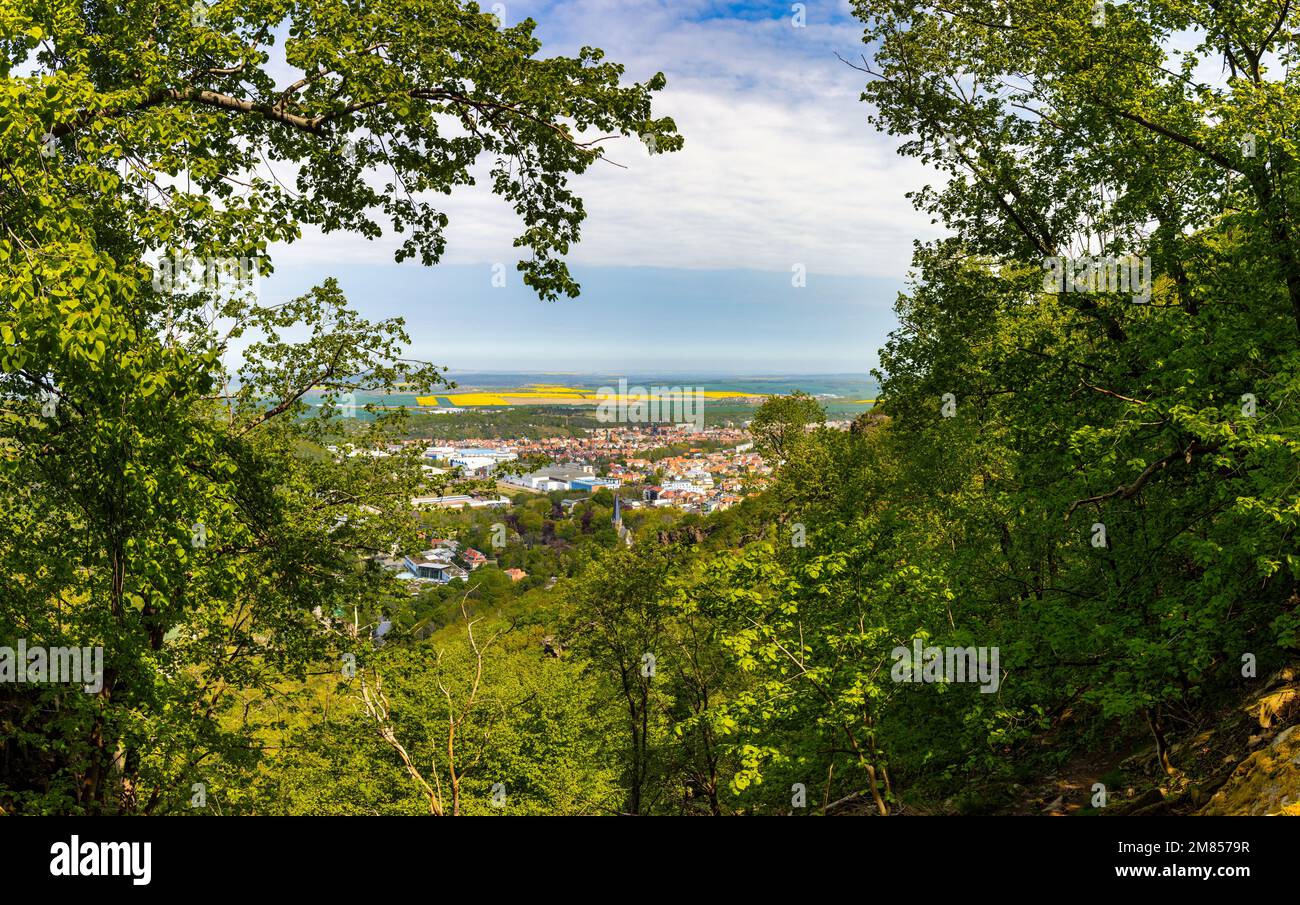 Panorama Blick nach Thale Foto Stock