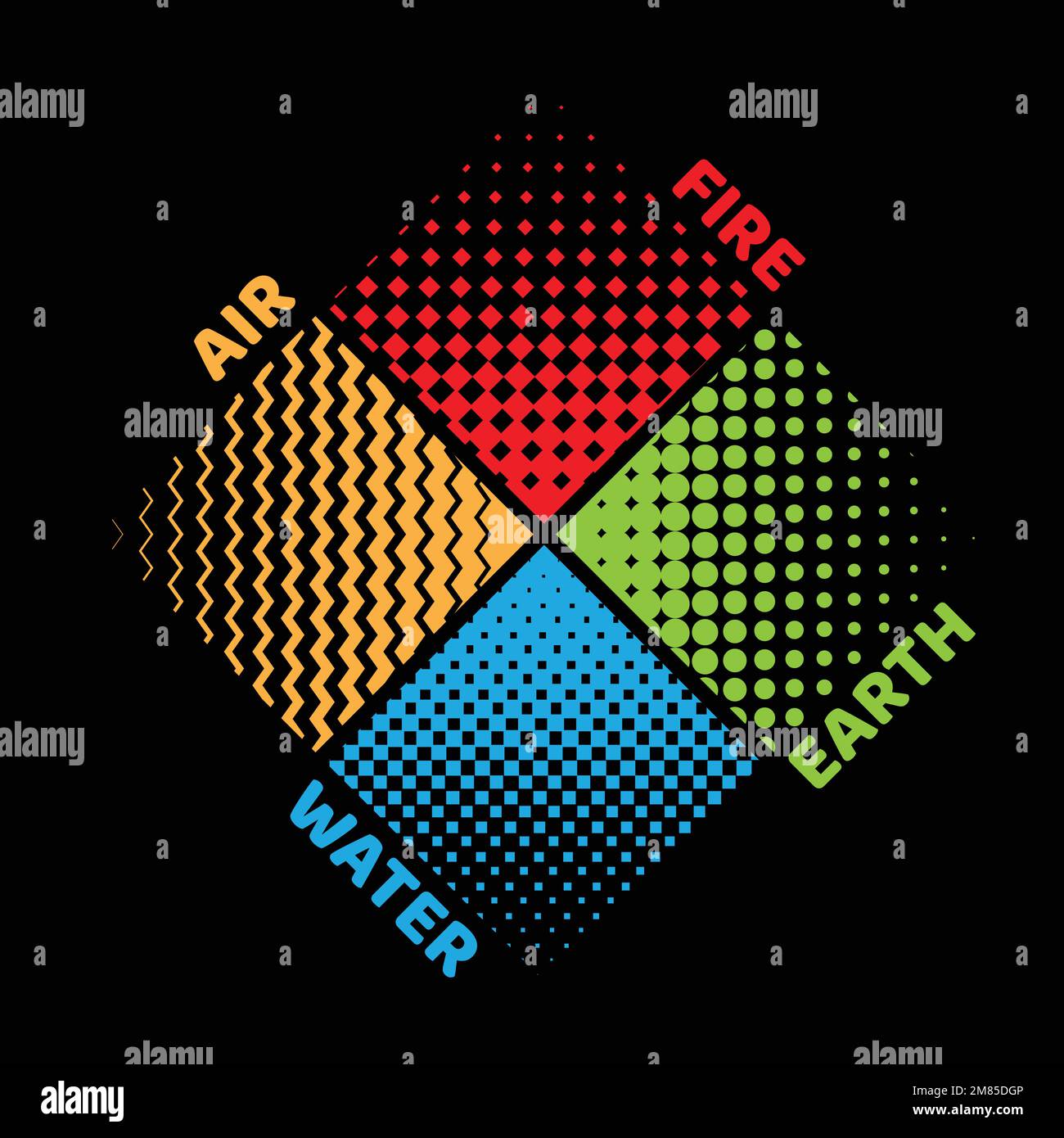 Mezzitoni geometrici a quattro elementi Illustrazione Vettoriale