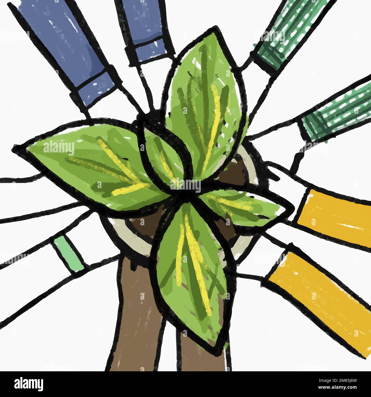 Nuovo vettore di doodle hobby normale, concetto di rimboschimento Illustrazione Vettoriale