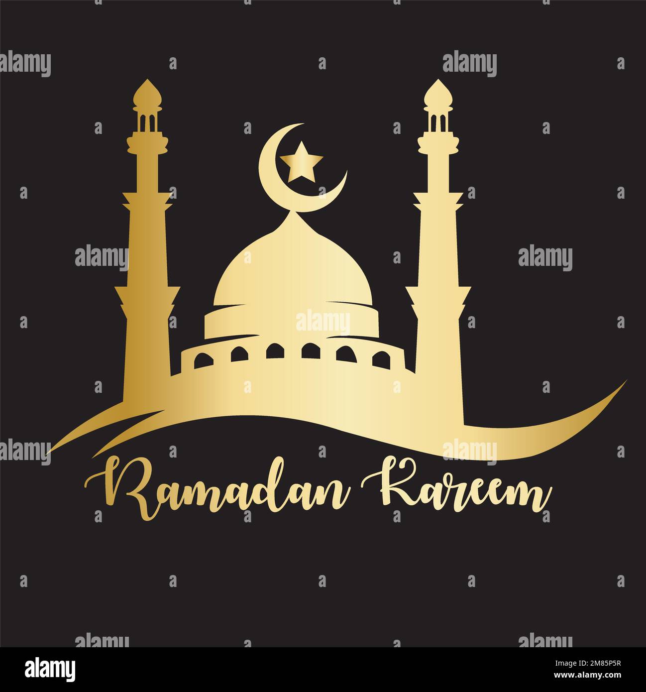 ramadan kareem concept banner 3d oro cornice finestra araba sullo sfondo bello arabico disegno vettore illustrazione appeso mezzaluna d'oro Illustrazione Vettoriale