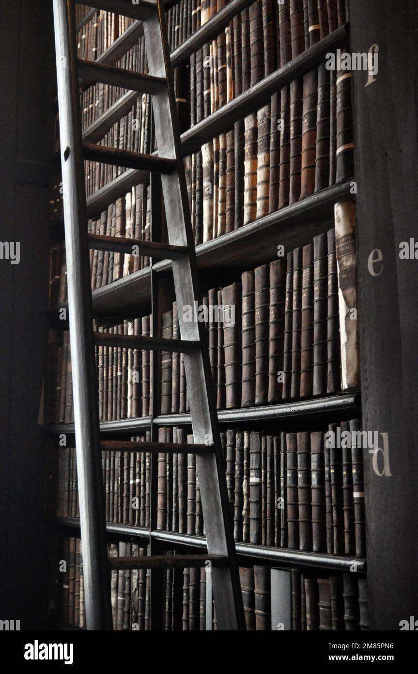 La vecchia biblioteca del Trinity College, Dublino, Irlanda Foto Stock