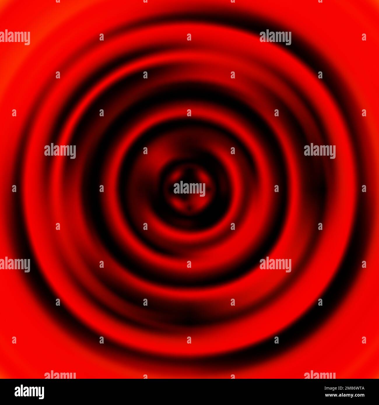 Membrana vibrante dell'altoparlante a bassa frequenza. Grafica vettoriale rossa e nera Illustrazione Vettoriale