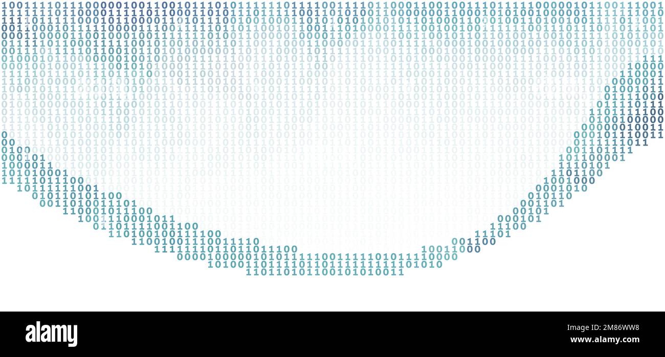 Canale digitale. Flusso di dati sullo sfondo del codice binario. Motivo grafico vettoriale per uno e zero Illustrazione Vettoriale
