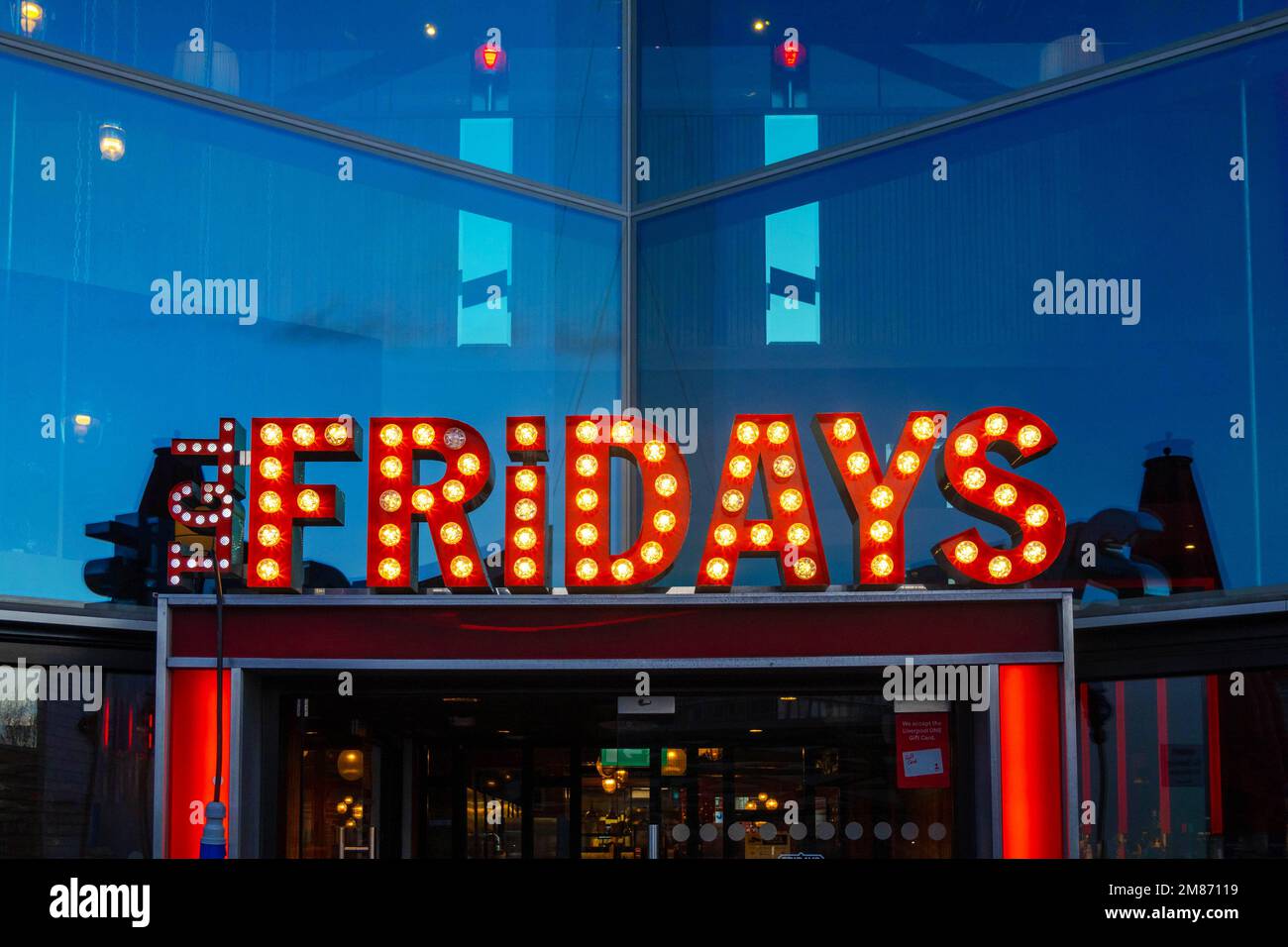 TGI Fridays al livello superiore di Liverpool ONE Foto Stock