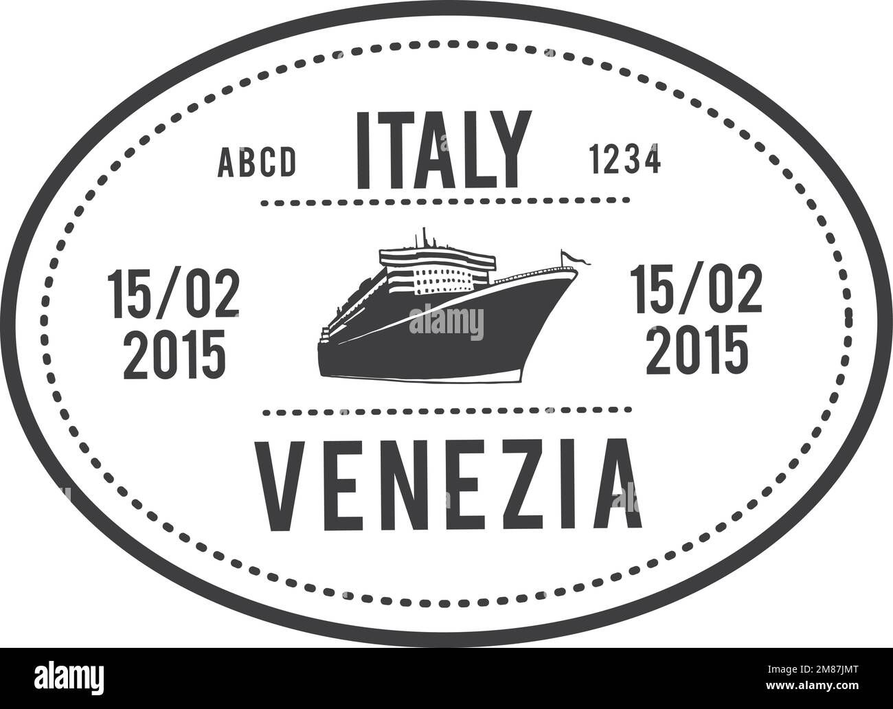 Timbro di sicurezza alle frontiere. Giro di corsa internazionale Illustrazione Vettoriale