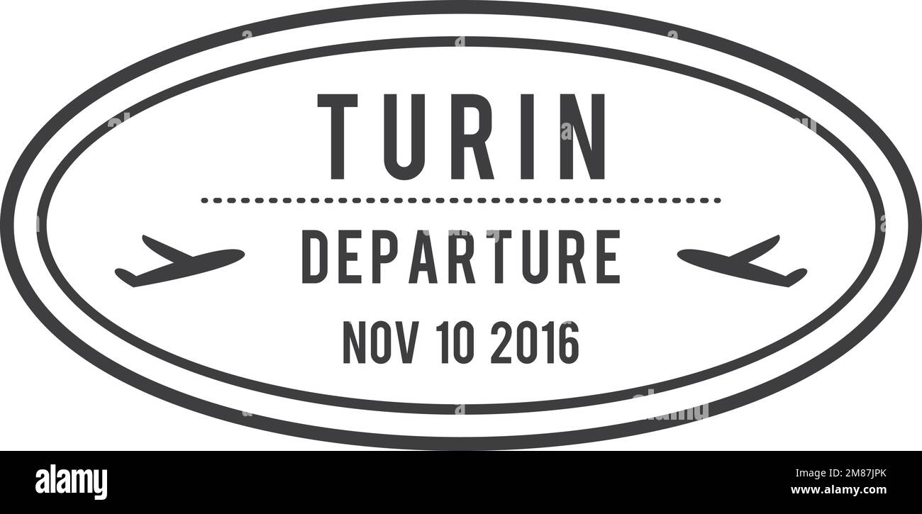 Contrassegno di passaggio del confine. Timbro ovale di partenza del paese Illustrazione Vettoriale