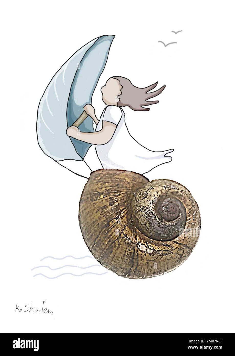 Ragazza vela Foto Stock