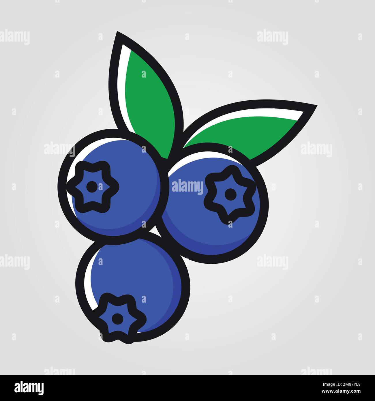 Frutti di mirtillo Social Media Emoji. Vector semplice e moderno per sito Web o app mobile Illustrazione Vettoriale