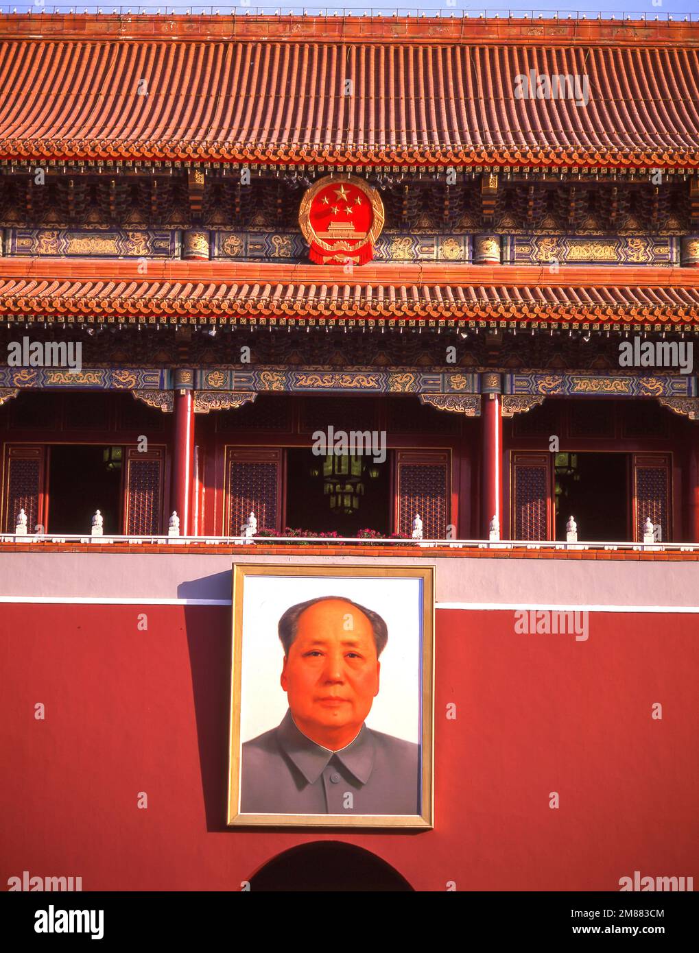 Ritratto del Presidente Mao alla porta di Tiananmen, Piazza Tiananmen, Dongcheng, Pechino, Pechino e Nord-est, La Repubblica popolare cinese Foto Stock
