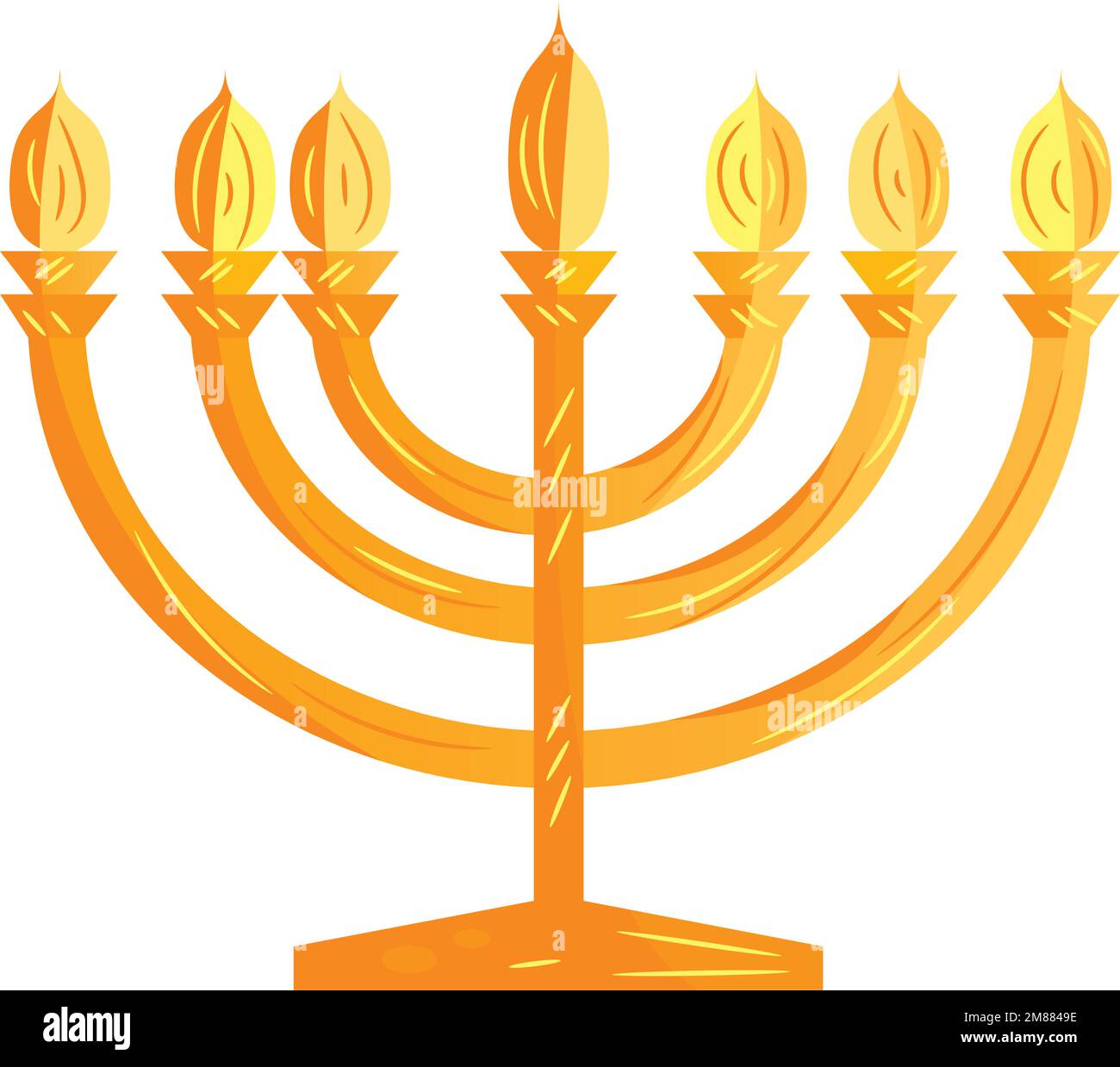 Isolato tradizionale ebraico candela d'oro icona Vector Illustrazione Vettoriale