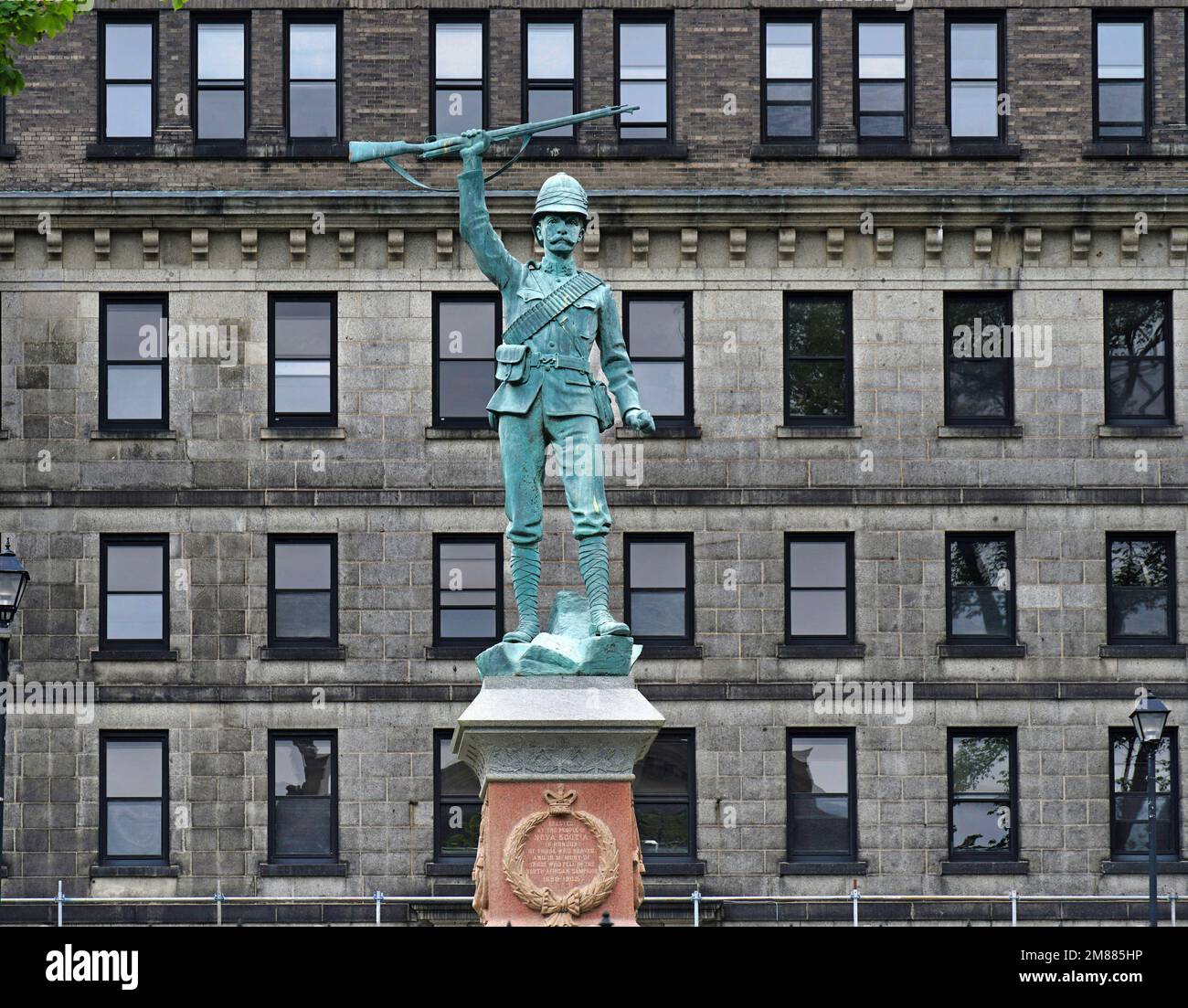 Halifax, Nuova Scozia, Canada - statua commemorativa dei soldati della guerra boera in Sudafrica, in cui i canadesi combattevano a sostegno dell'em britannico Foto Stock