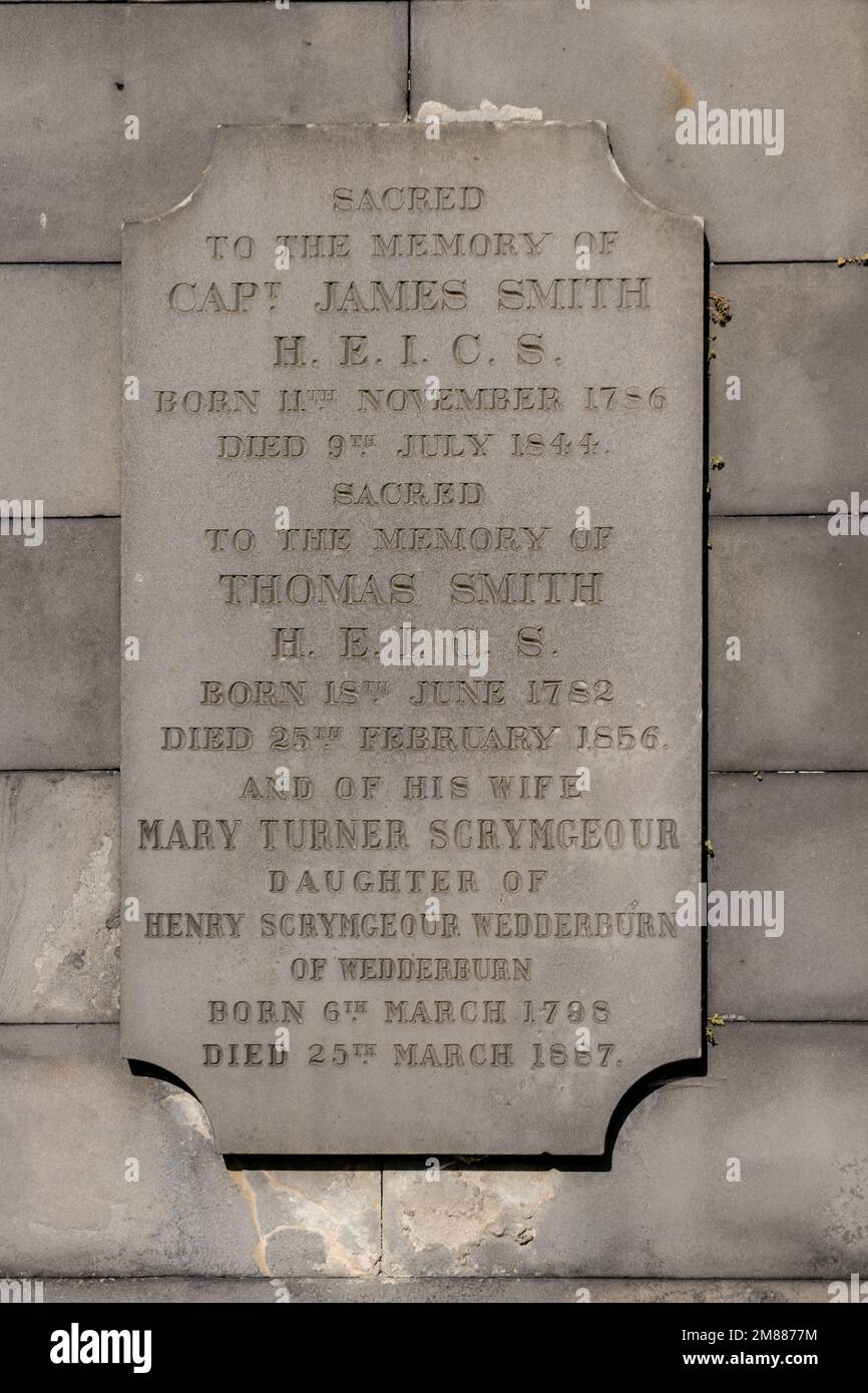 Parete di muro di cimitero per Scrimgeour in Greyfriars Kirkyard, ispirazione per Rufus Scrimgeour nei romanzi di Harry Potter di JK Rowling Foto Stock