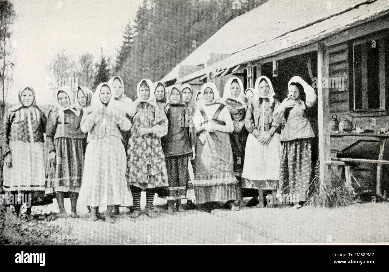 Gruppo di donne contadine russe Foto Stock