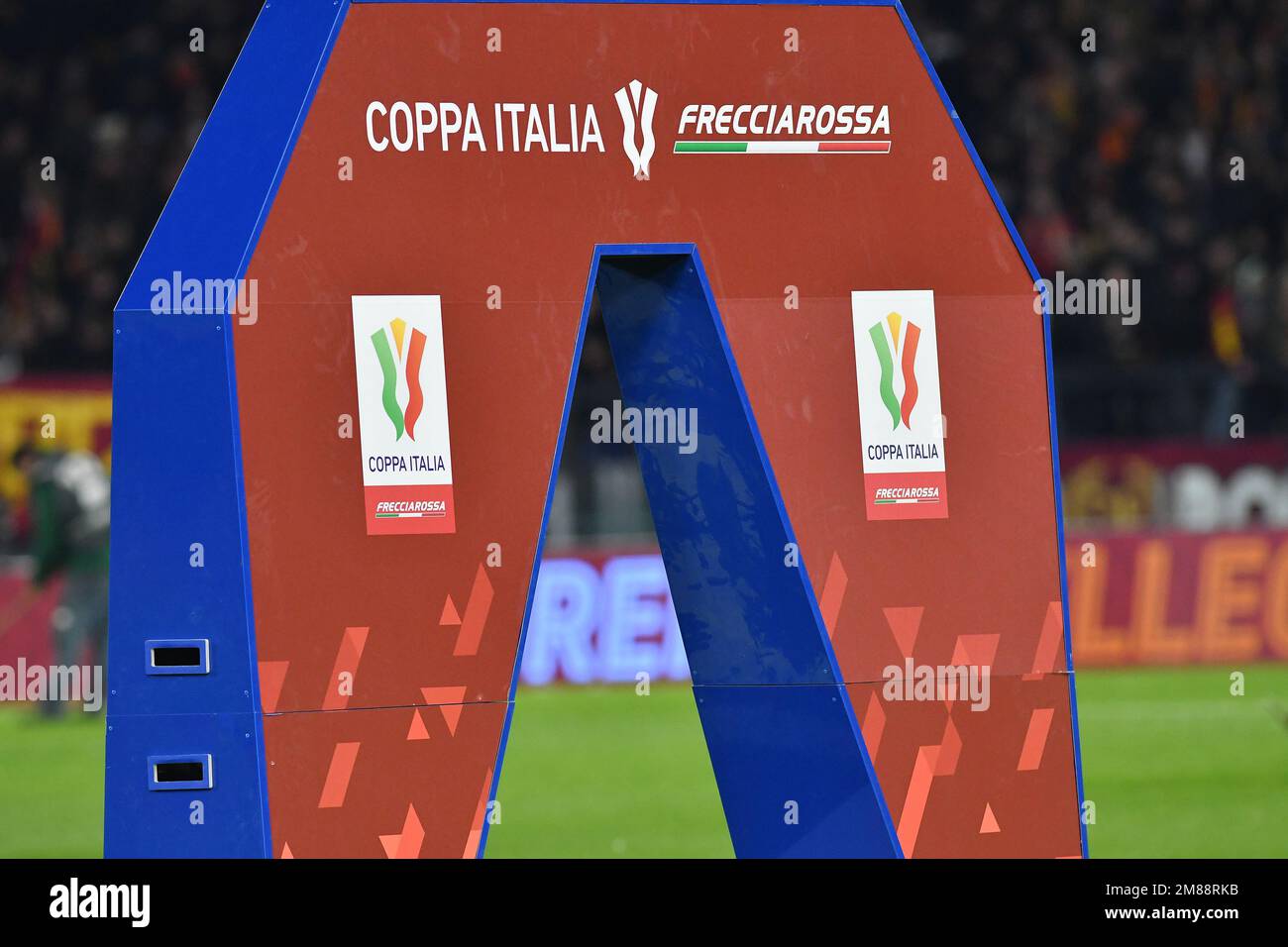 Roma, Italia , 12nd Gennaio 2023 nella foto da sinistra a destra, logo Coppa Italia Frecciarossa Durante il calcio Italia Coppa Italia Roma contro Genova Credit: Massimo Insabato/Alamy Live News Foto Stock