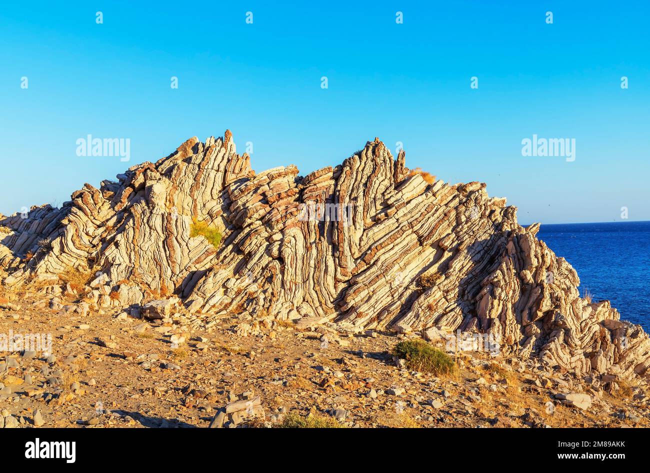 Formazioni rocciose di Apoplystra, Agios Pavlos, Creta meridionale, Creta, Isole greche, Grecia Foto Stock