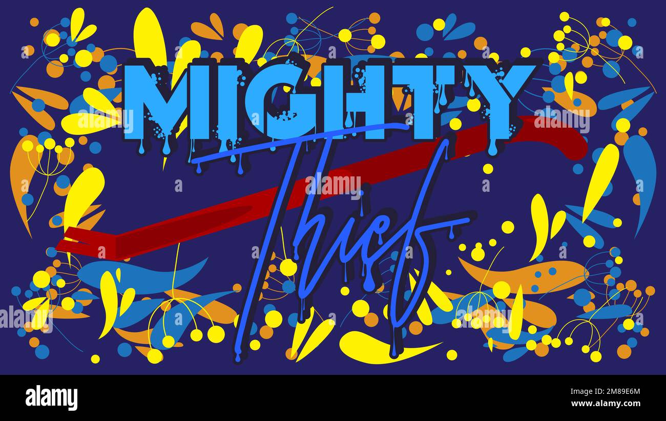 Possente Ladro. Tag Graffiti. Decorazione astratta di arte di strada moderna eseguita in stile pittura urbana. Illustrazione Vettoriale