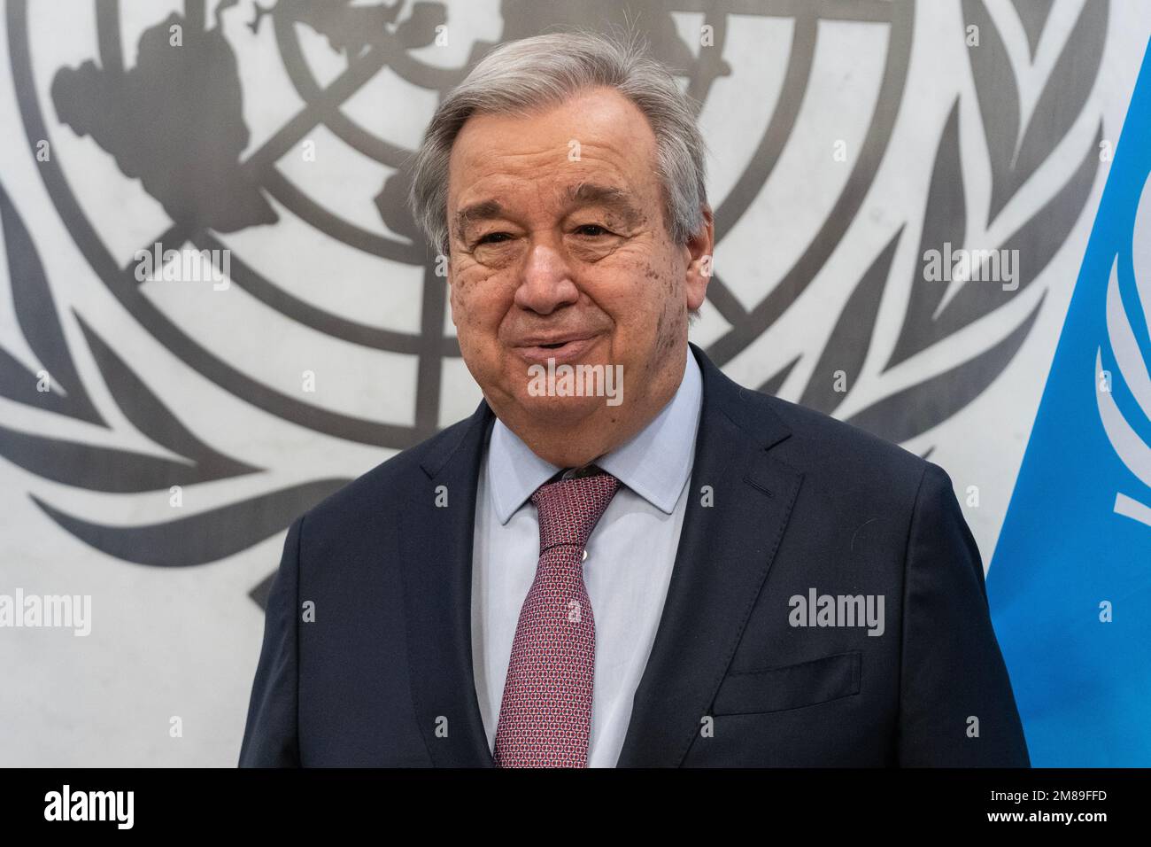 Il Segretario Generale Antonio Guterres ha incontrato Francia Marquez Mina, Vicepresidente della Repubblica di Colombia, presso la sede delle Nazioni Unite a New York il 12 gennaio 2023 Foto Stock