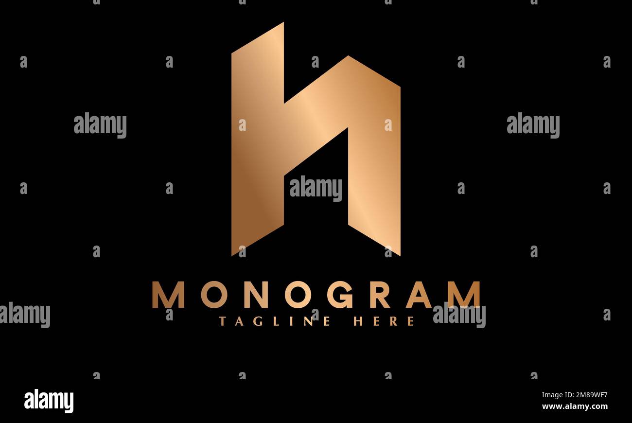 Lettera moderna astratta alfabeto h modello di logo vettoriale monogramma Illustrazione Vettoriale