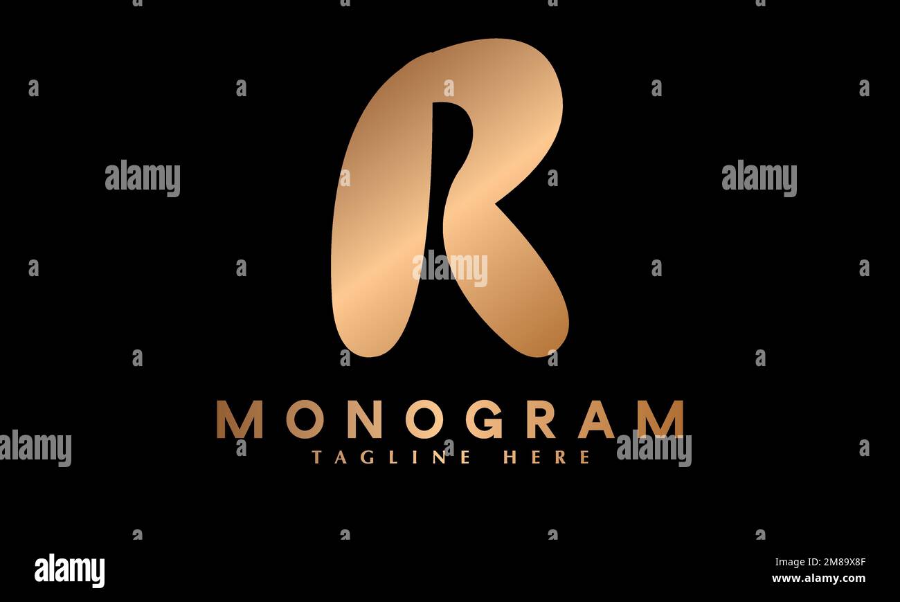Modello di logo vettoriale monogramma astratto lettera moderna dell'alfabeto r Illustrazione Vettoriale