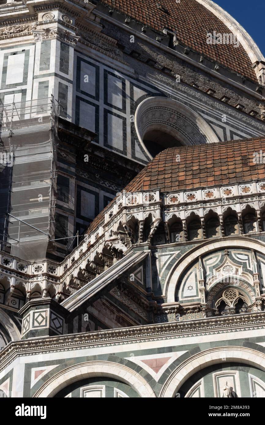 Veduta della Cattedrale di Firenze, Cattedrale di Santa Maria del Fiore, Firenze, Italia. Foto di alta qualità Foto Stock