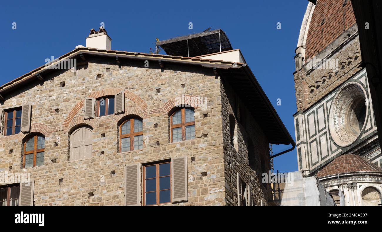 Veduta della Cattedrale di Firenze, Cattedrale di Santa Maria del Fiore, Firenze, Italia. Foto di alta qualità Foto Stock