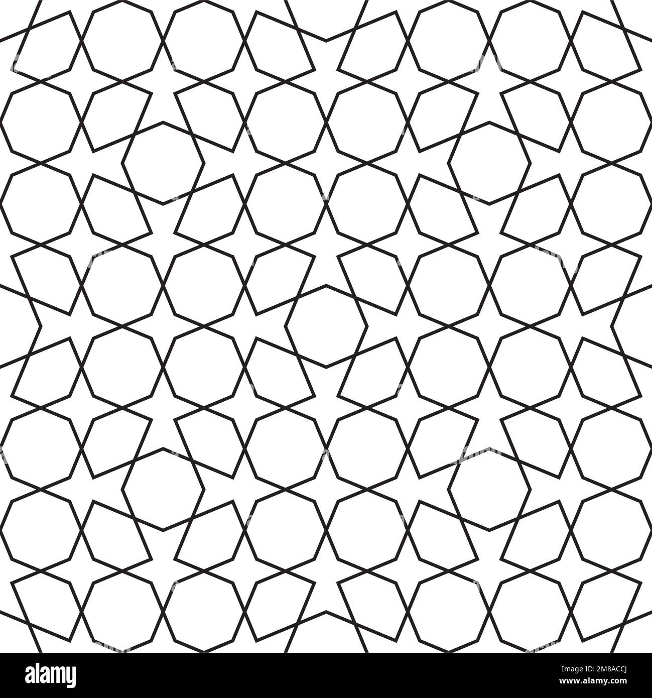 Ornamento geometrico senza cuciture basato sull'arte islamica tradizionale  Linee di colore nero. Ottimo design per tessuti, tessuti, copertine, carta  da imballaggio, sfondo Immagine e Vettoriale - Alamy