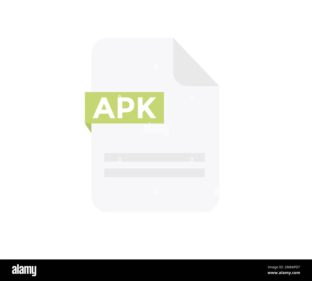 Formato file logo APK. Icona del documento, Internet, estensione, firma, tipo, presentazione, grafica, applicazione. Elemento per applicazioni. Illustrazione Vettoriale