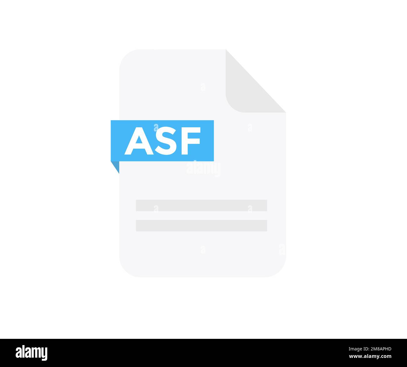 Formato file ASF logo design. Icona del file del documento. Elemento per applicazioni, siti Web e servizi dati. Formato ed estensione dei documenti disegno vettoriale. Illustrazione Vettoriale