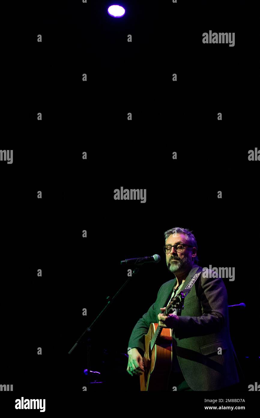 Roma, Italia. 12th Jan, 2023. Brunori SAS durante la finale Premio Fabrizio De Andre XXI, Live Music Show a Roma, gennaio 12 2023 Credit: Independent Photo Agency/Alamy Live News Foto Stock