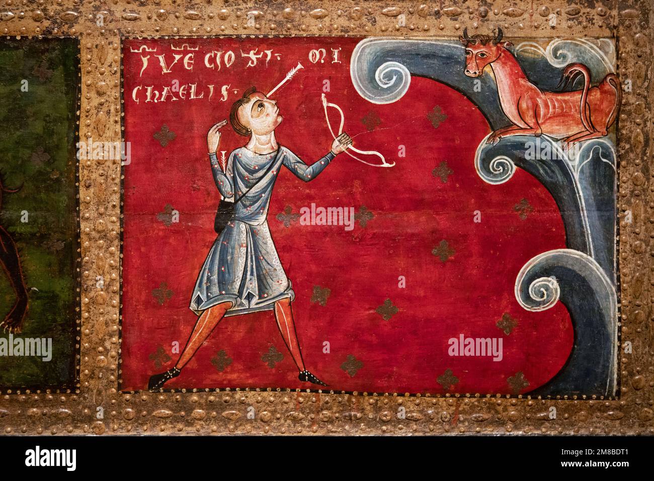 Particolare di un altare medievale, Barcellona. Dal Museo Nazionale d'Arte della Catalogna. Foto Stock