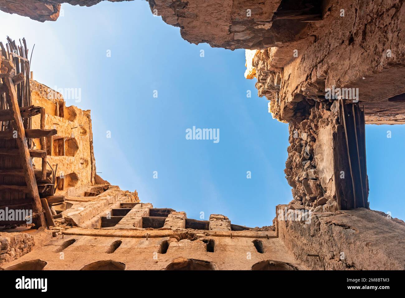 Casa in rovina a Misfah al Abriyyin, Oman Foto Stock