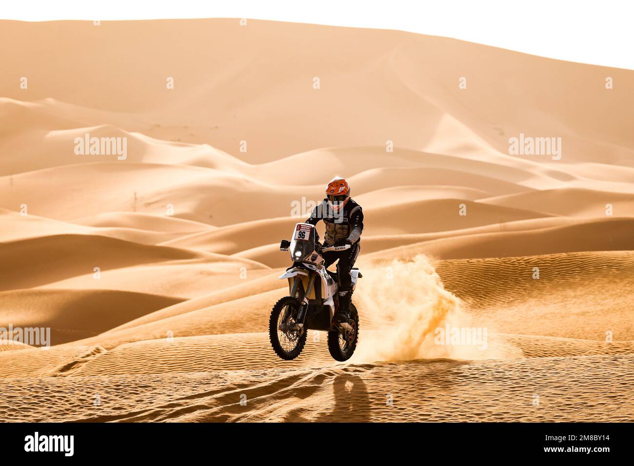 Shaybah, Arabia Saudita. 13th Jan, 2023. Shaybah, Arabia Saudita - 13 gennaio 2023 96 ARGUBRIGHT Jacob (usa), Duust Rally Team, Husqvarna, moto, azione durante la fase 12 della Dakar 2023 tra la Maratona del quartiere vuoto e Shaybah, il 13 gennaio 2023 a Shaybah, Arabia Saudita - Foto: Florent Gooden/DPPI/LiveMedia Credit: Independent Photo Agency/Alamy Live News Foto Stock